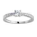 Solitaire accompagné en Or blanc 18CT et zirconium 304-78