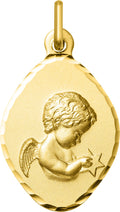 Médaille avec ange en or jaune 18ct 360-360