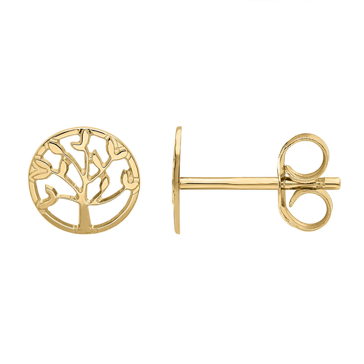 Boucles arbre de vie en or jaune 9ct 484-147