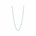 Collier Gigi Clozeau Classique en or jaune et résine turquoise vert, 42cm