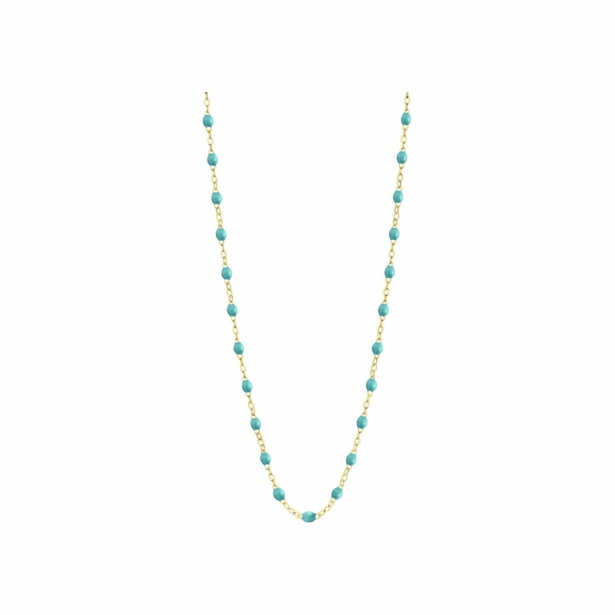 Collier Gigi Clozeau Classique en or jaune et résine turquoise vert, 42cm