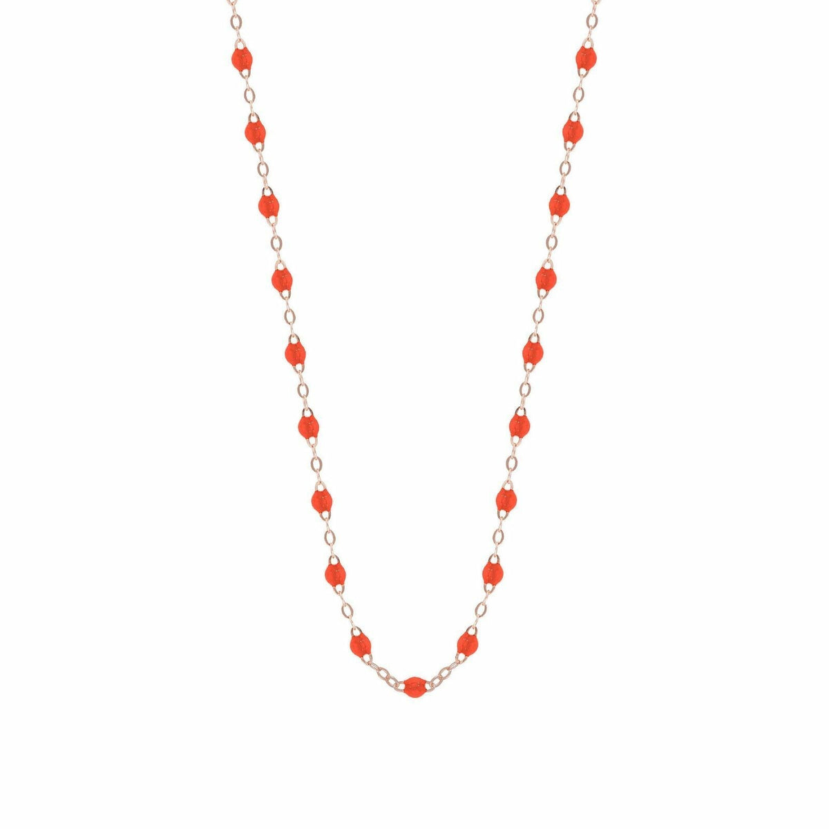 Collier Gigi Clozeau Classique en or rose et résine orange fluo, 42cm