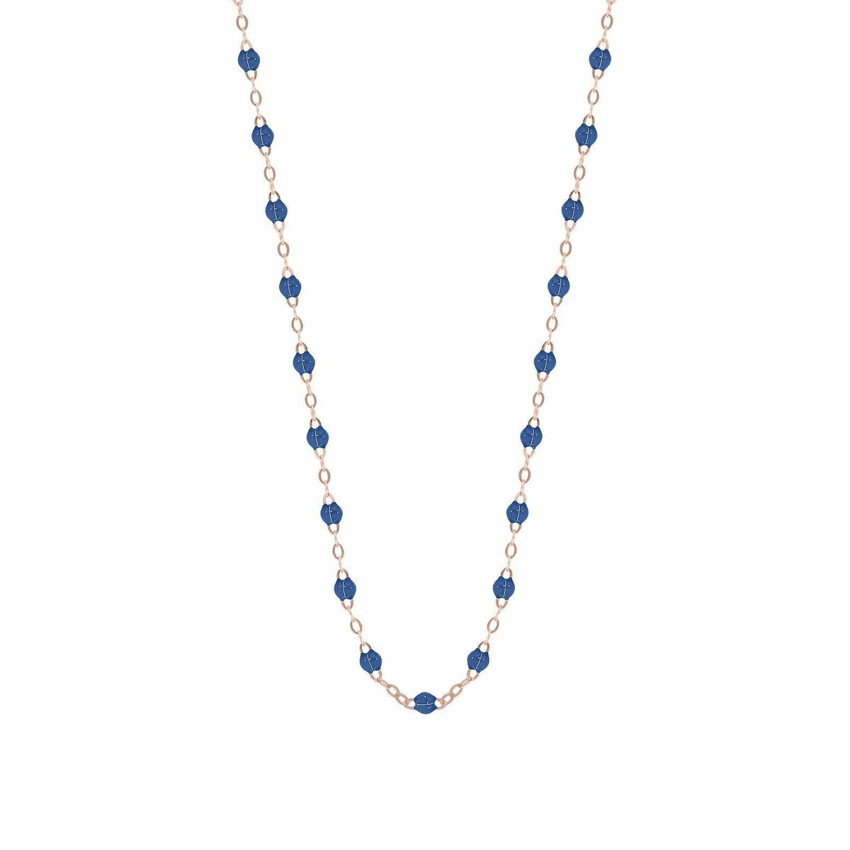 Collier Gigi Clozeau Classique en or rose et résine bleu saphir, 42cm