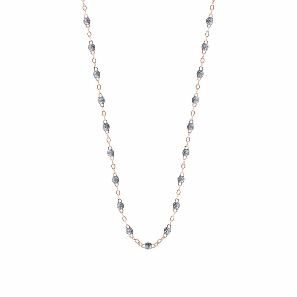 Collier Gigi Clozeau Classique en or rose et résine gris souris, 42cm