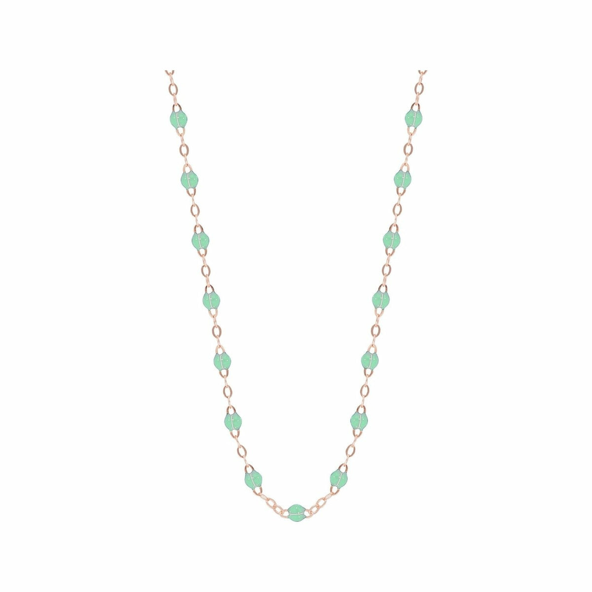 Collier Gigi Clozeau Classique en or rose et résine jade, 42cm