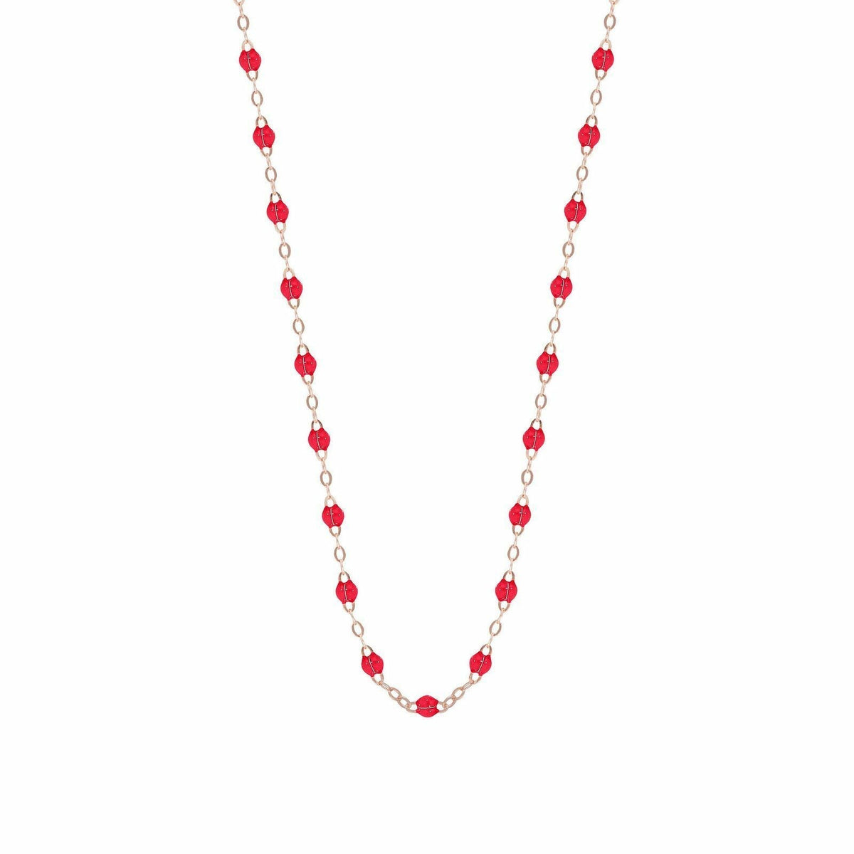 Collier Gigi Clozeau Classique en or rose et résine rouge rubis, 42cm