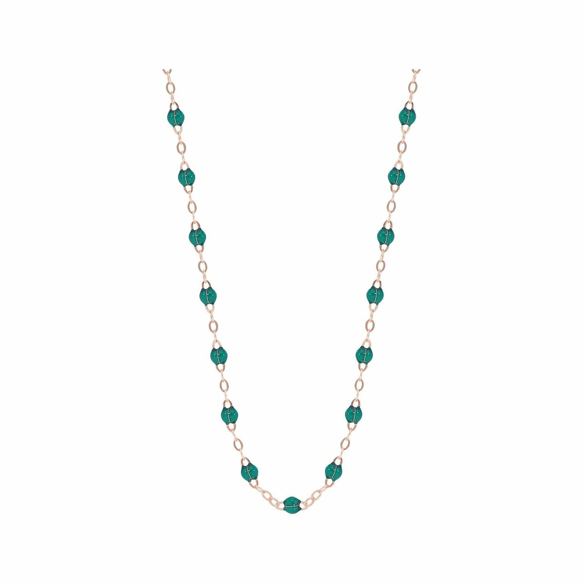 Collier Gigi Clozeau Classique en or rose et résine émeraude, 42cm