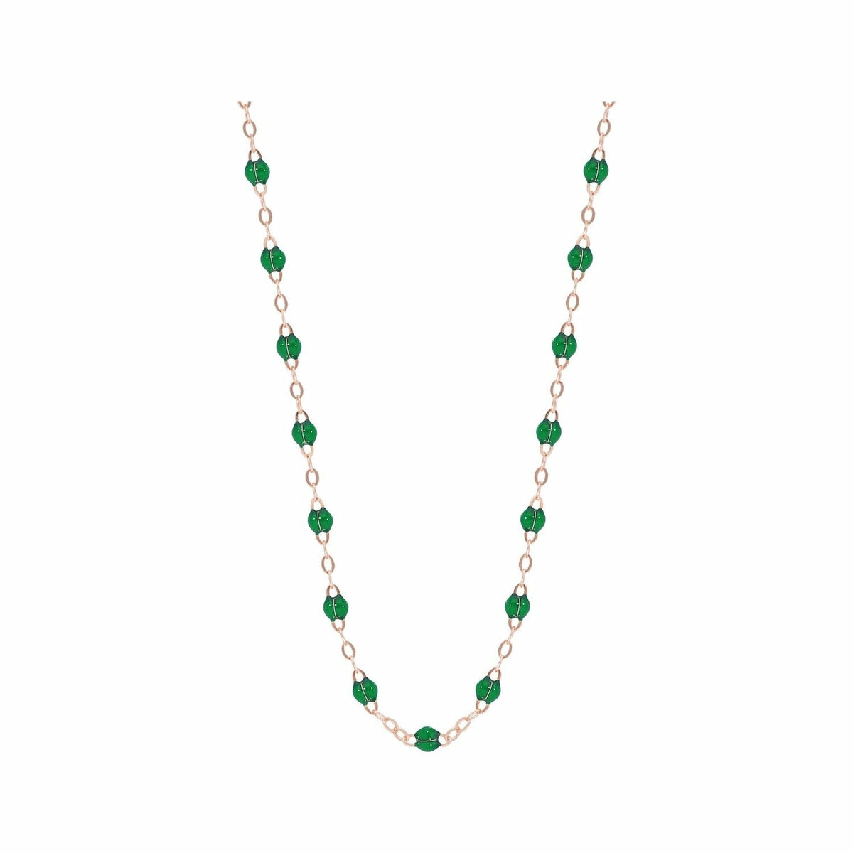 Collier Gigi Clozeau Classique en or rose et résine émeraude, 50cm