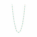 Collier Gigi Clozeau Classique en or rose et résine vert eau, 42cm