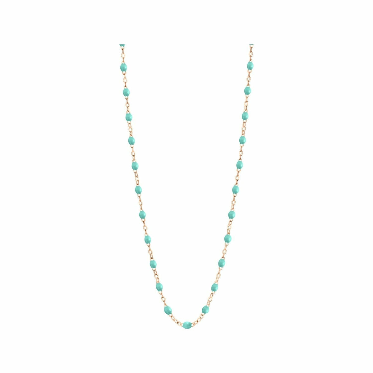 Collier Gigi Clozeau Classique en or rose et résine vert eau, 42cm