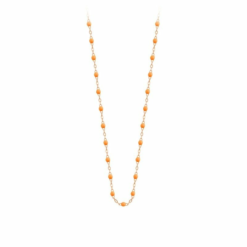 Collier Gigi Clozeau Classique en or rose et résine mandarine, 42cm