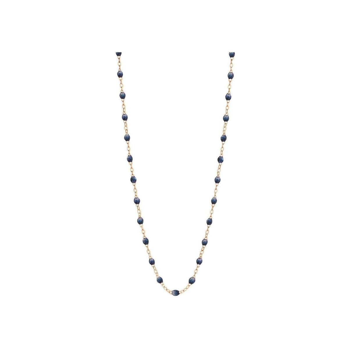Collier Gigi Clozeau Classique en or rose et résine bleu nuit, 42cm