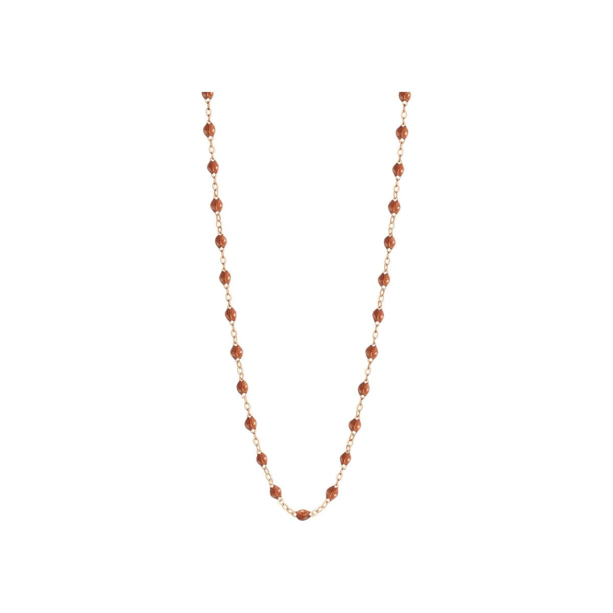 Collier Gigi Clozeau Classique en or rose et résine fauve, 45cm