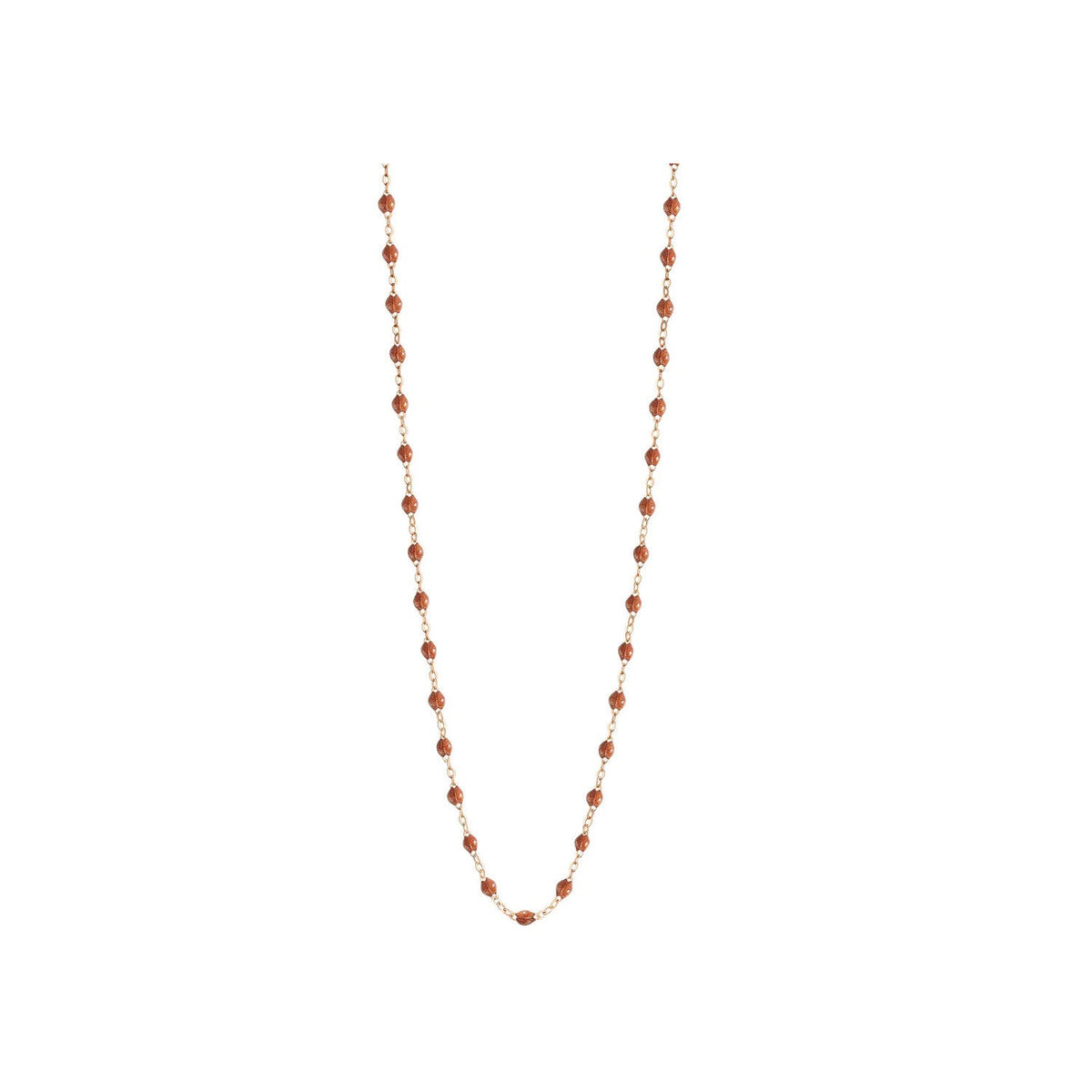 Collier Gigi Clozeau Classique en or rose et résine fauve, 60cm