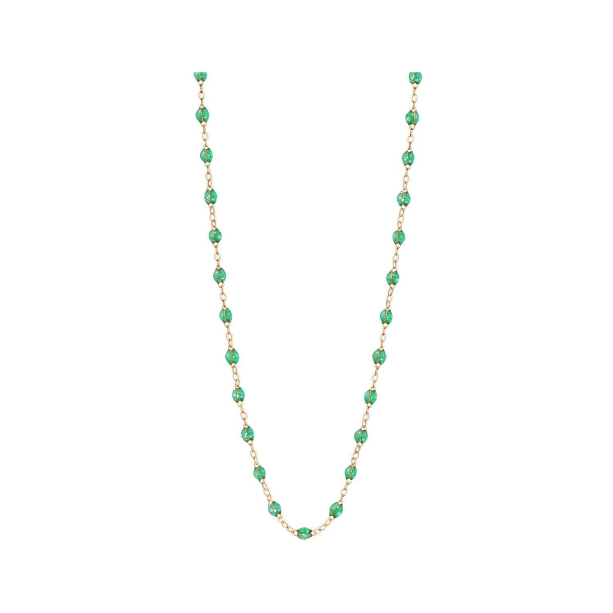 Collier Gigi Clozeau Classique en or rose et résine menthe, 42cm