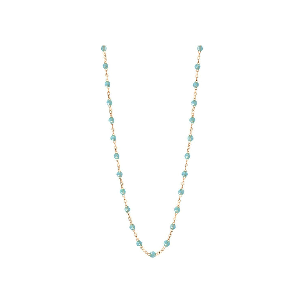 Collier Gigi Clozeau Classique en or rose et résine aqua, 50cm