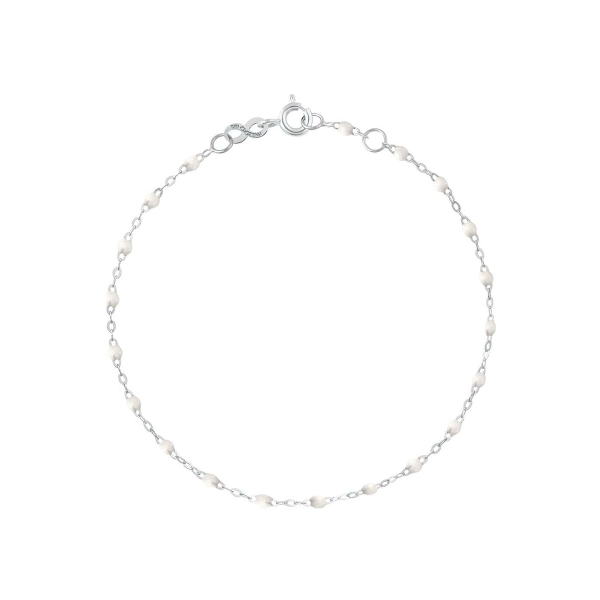 Bracelet Gigi Clozeau Classique en or blanc et résine blanche, 17cm