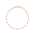 Bracelet Gigi Clozeau Classique en or jaune et résine rose fluo, 17cm