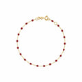Bracelet Gigi Clozeau Classique en or jaune et résine rouge, 17cm