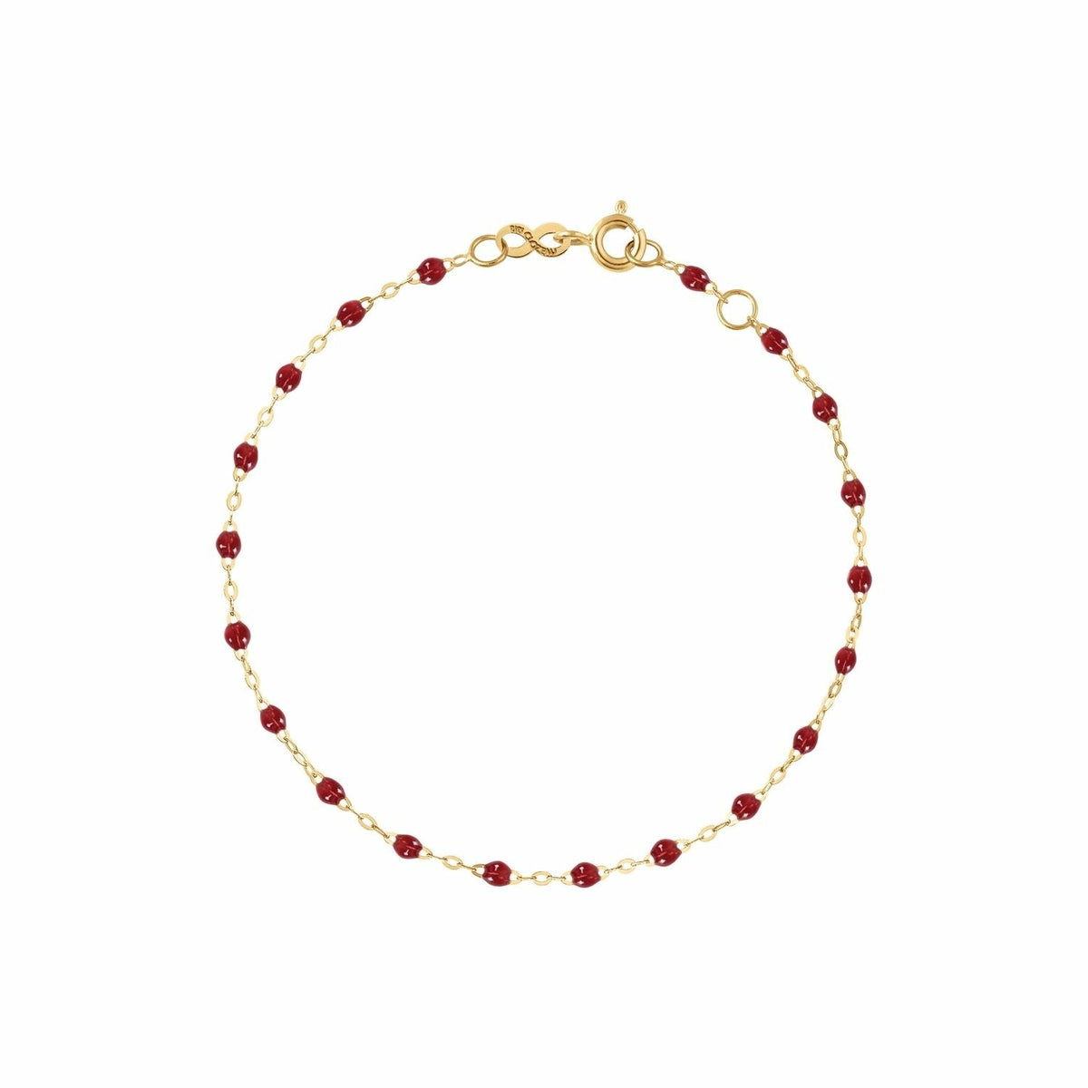 Bracelet Gigi Clozeau Classique en or jaune et résine rouge, 17cm