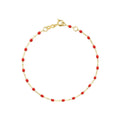 Bracelet Gigi Clozeau Classique en or jaune et résine coquelicot, 17cm