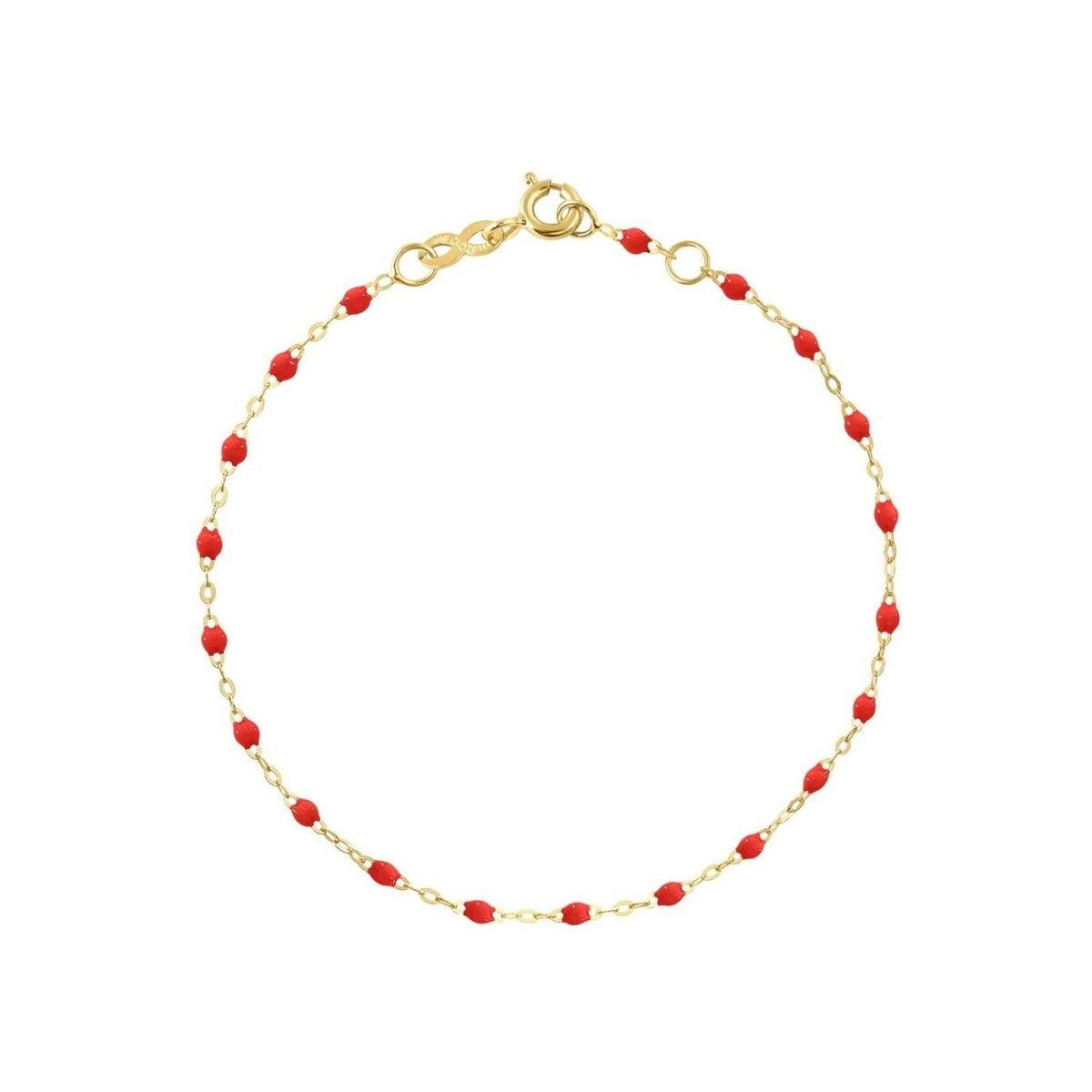 Bracelet Gigi Clozeau Classique en or jaune et résine coquelicot, 17cm