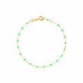 Bracelet Gigi Clozeau Classique en or jaune et résine vert fluo, 17cm