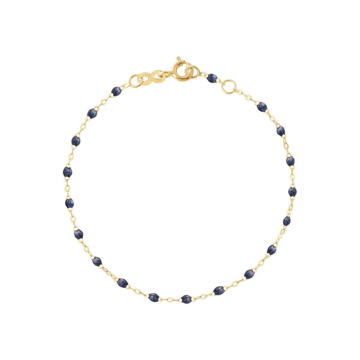Bracelet Gigi Clozeau Classique en or jaune et résine bleu nuit, 17cm
