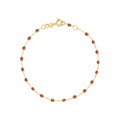 Bracelet Gigi Clozeau Classique en or jaune et résine fauve, 17cm