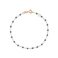 Bracelet Gigi Clozeau Classique en or rose et résine bleu céleste, 17cm