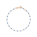 Bracelet Gigi Clozeau Classique en or rose et résine bleu fluo, 17cm