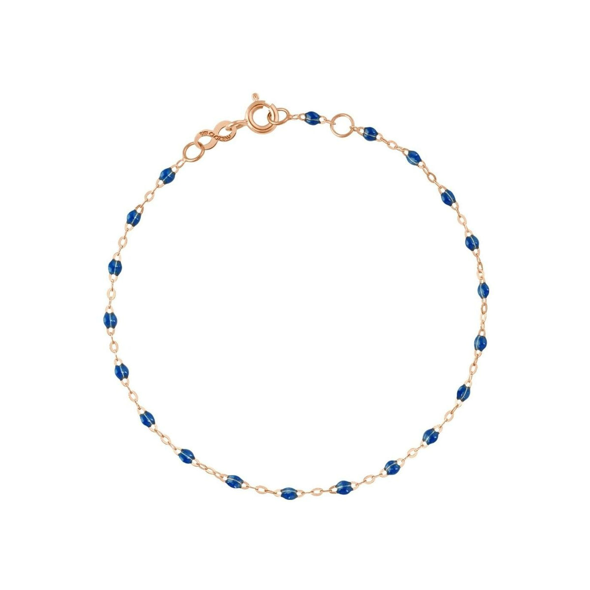Bracelet Gigi Clozeau Classique en or rose et résine bleu saphir, 17cm