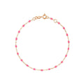 Bracelet Gigi Clozeau Classique en or rose et résine rose fluo, 17cm
