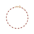 Bracelet Gigi Clozeau Classique en or rose et résine rouge, 17cm