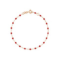 Bracelet Gigi Clozeau Classique en or rose et résine rouge rubis, 17cm