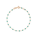 Bracelet Gigi Clozeau Classique en or rose et résine vert émeraude, 17cm