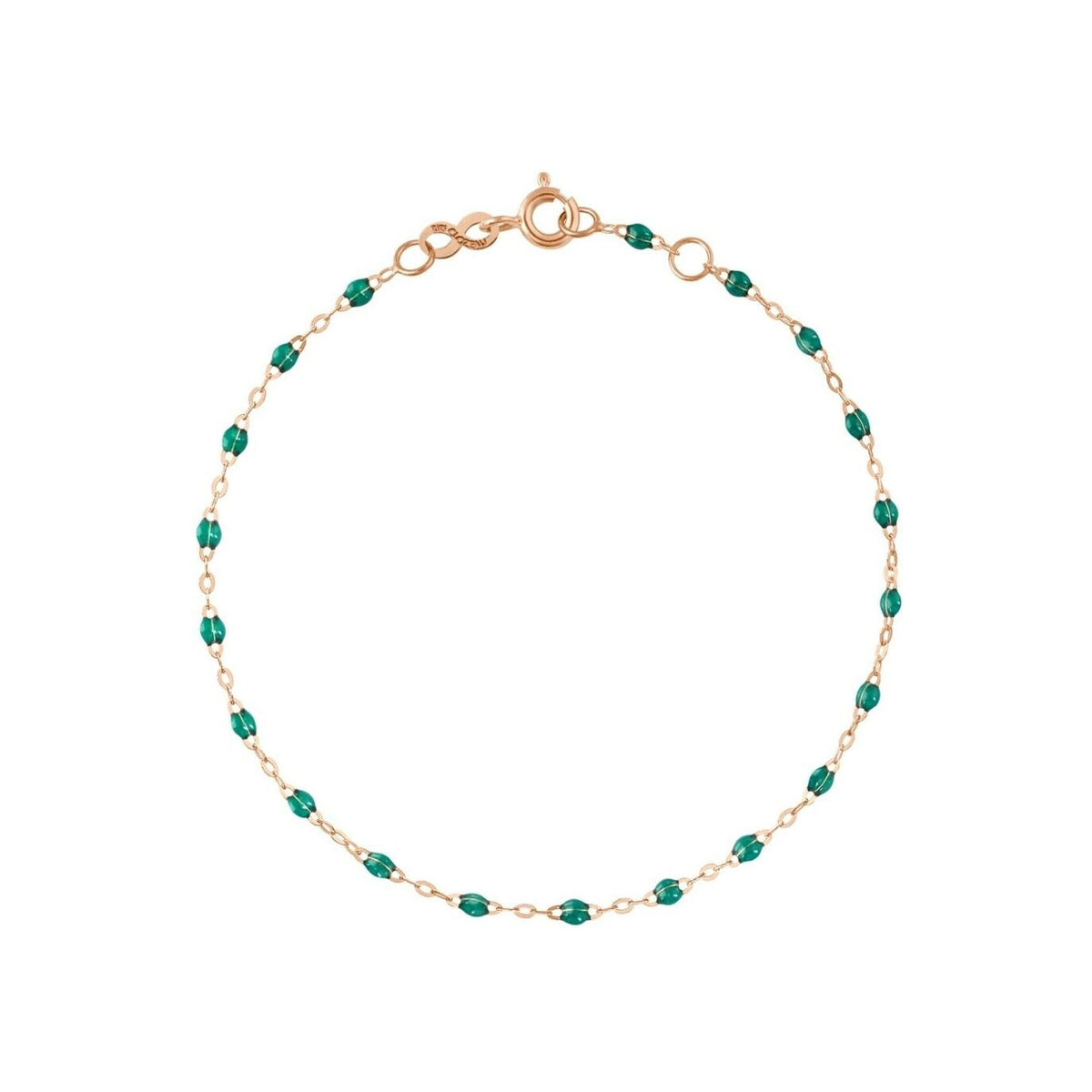Bracelet Gigi Clozeau Classique en or rose et résine vert émeraude, 17cm