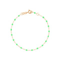 Bracelet Gigi Clozeau Classique en or rose et résine vert fluo, 17cm
