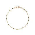 Bracelet Gigi Clozeau Classique en or rose et résine kaki, 17cm