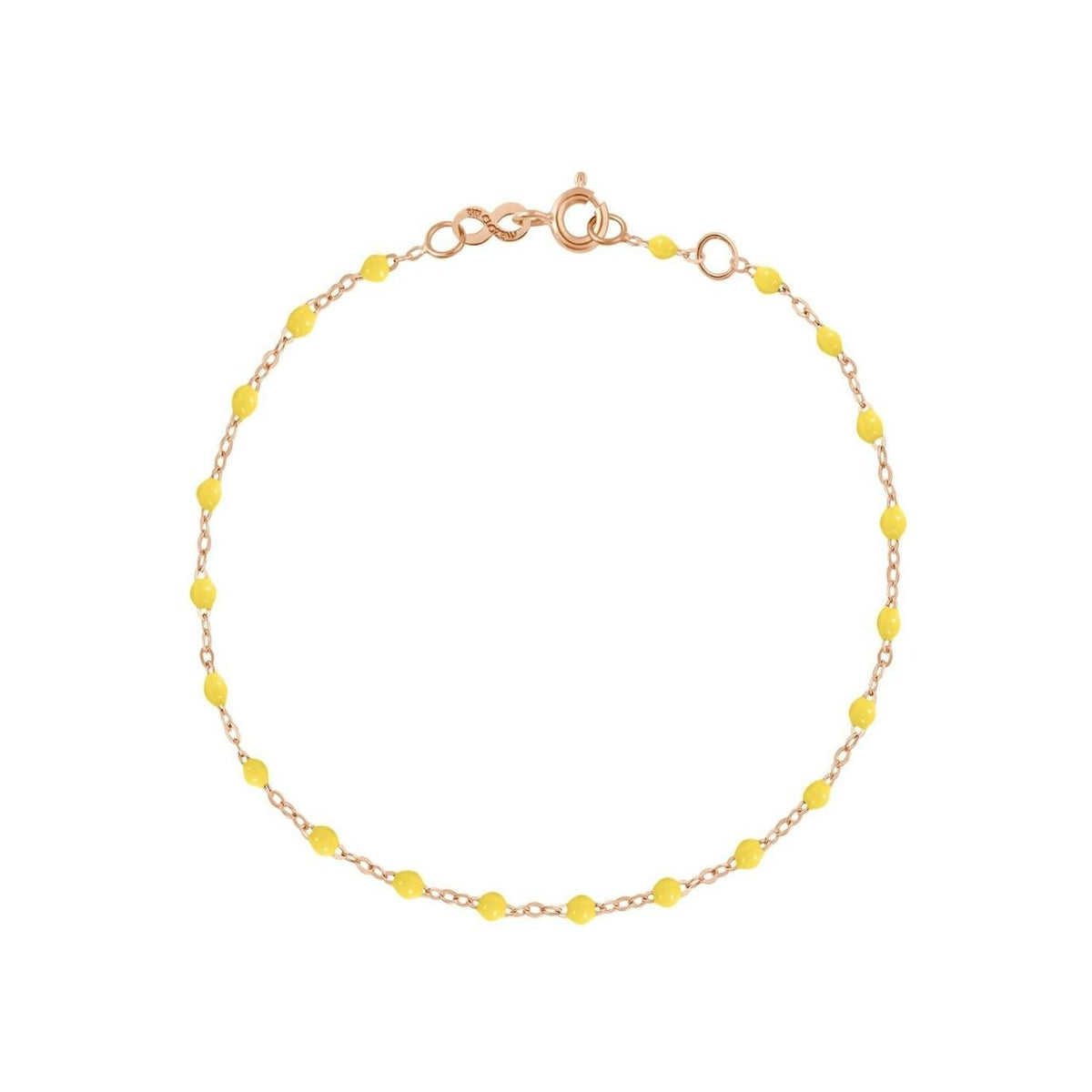 Bracelet Gigi Clozeau Classique en or rose et résine jaune citron, 17cm