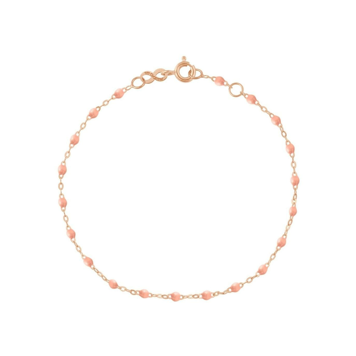 Bracelet Gigi Clozeau Classique en or rose et résine saumon, 17cm