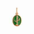 Pendentif Gigi Clozeau Cactus en or rose et résine verte