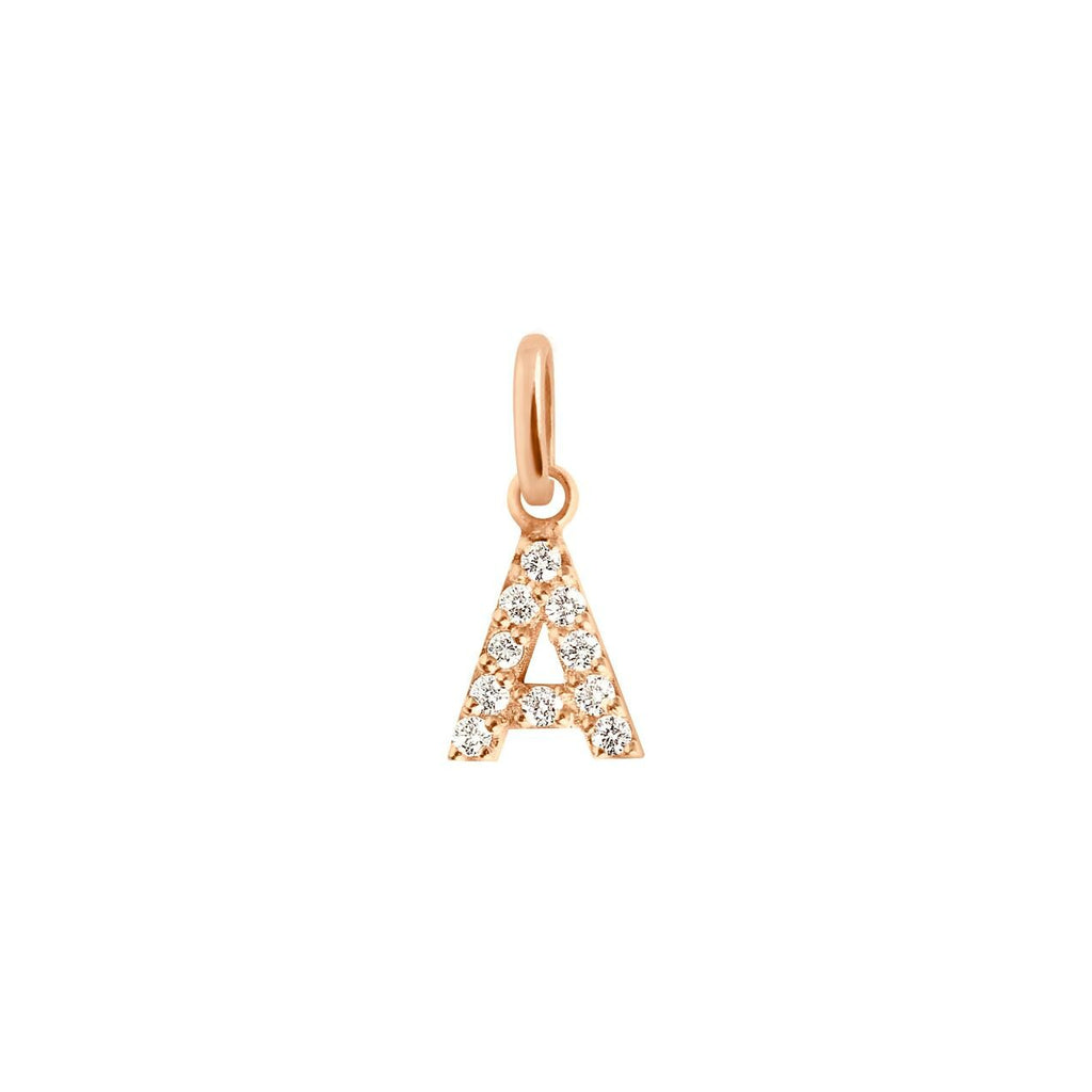Pendentif Gigi Clozeau Lucky Letter A en or rose et diamants