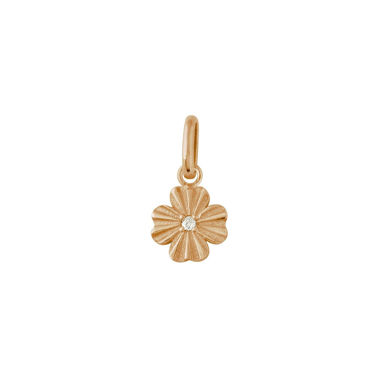Pendentif Gigi Clozeau Trèfle Lumière en or rose et diamant