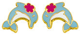 Boucles d'oreilles petits dauphins en or 18ct 386-119
