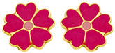 Boucles d'oreilles fleurs fuchsia en or 18ct