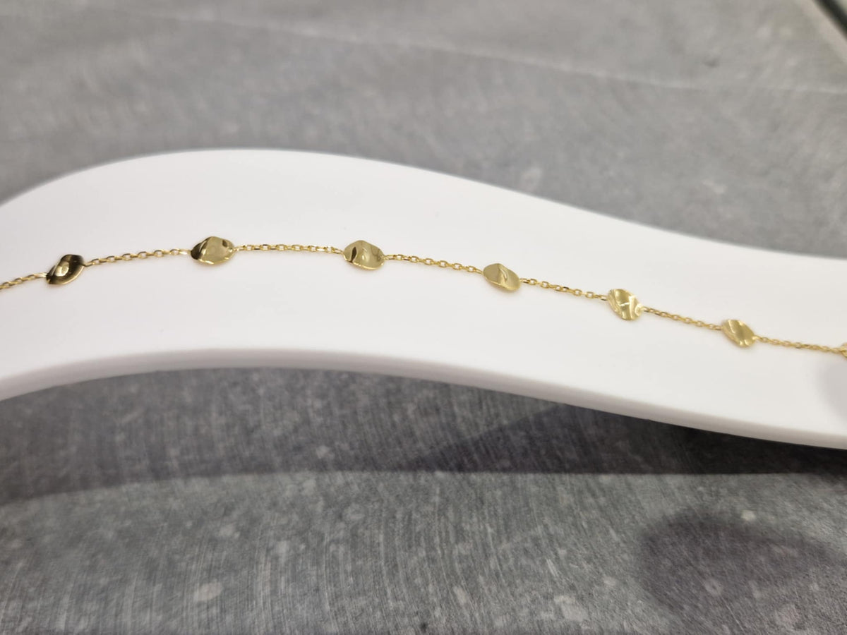 Bracelet en or jaune 9ct et 7 ronds froissés 440-61