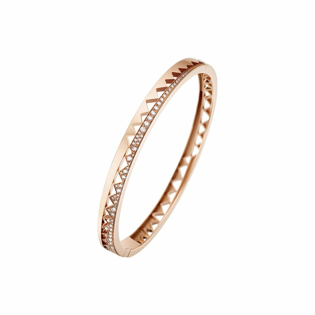 Bracelet Akillis bangle Capture Me en or rose semi pavé de diamants