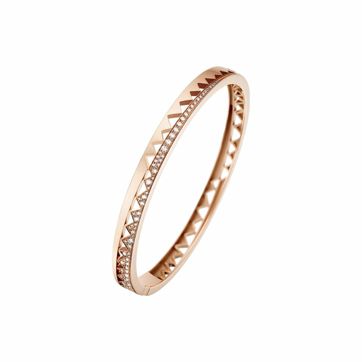 Bracelet Akillis bangle Capture Me en or rose semi pavé de diamants