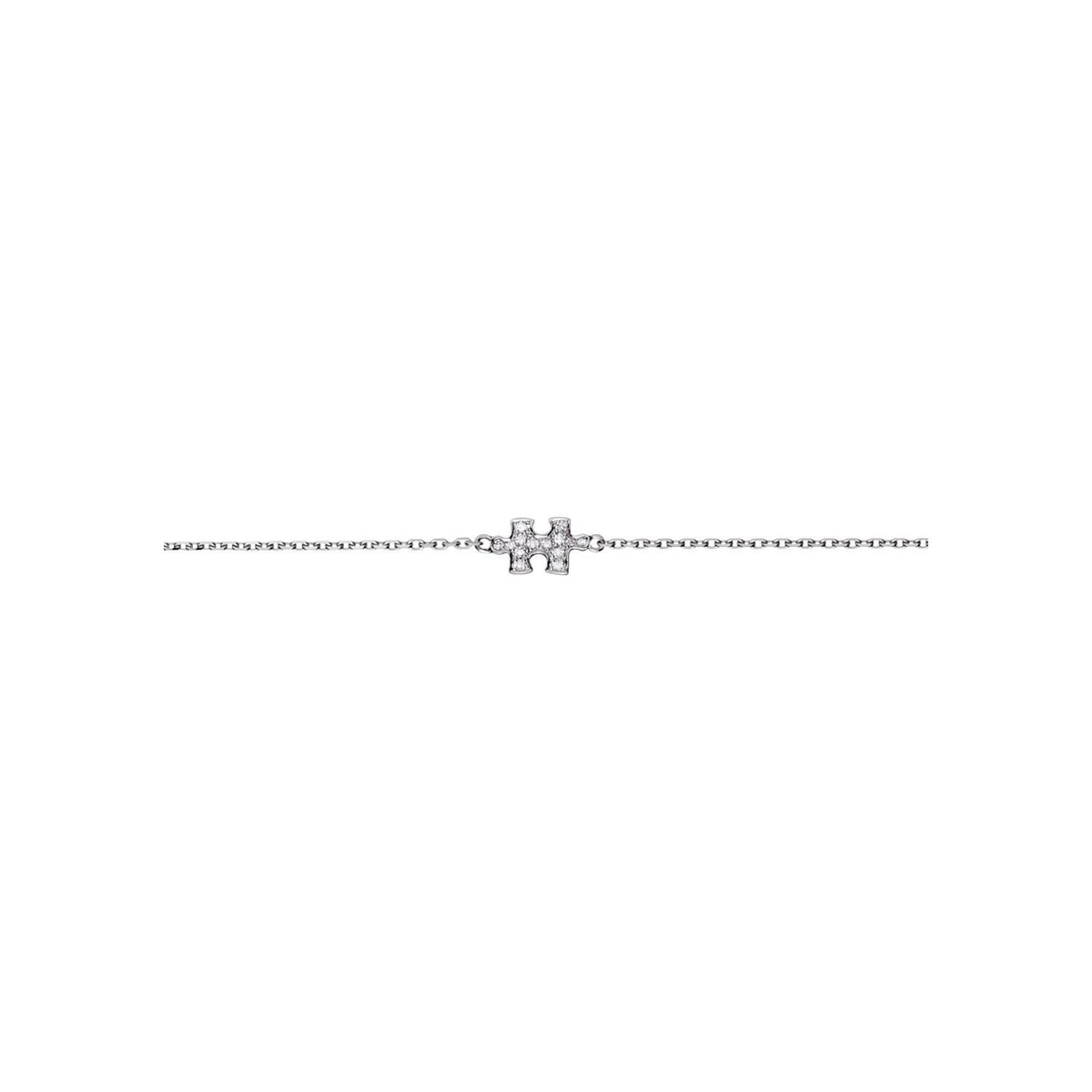 Bracelet Akillis Mini Puzzle en or blanc et diamants
